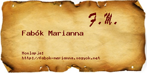 Fabók Marianna névjegykártya